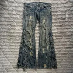 00s Tornado Mart トライバル刺繍 フレアデニム y2k Vkei 00s Tornado Mart トライバル刺繍 フレアデニム y2k Vkei - メルカリ