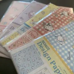 サンリオ　折り紙　デザインシート 10枚入り キラッとシール1枚セット　シル活