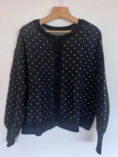 studioclip ドット柄 黒 カーディガン 長袖