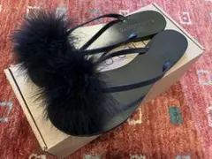 ⭐︎美品⭐︎LAOCOONTE ファーサンダル ブラックのサムネイル