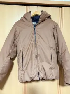 ナノユニバース　ブラウン ダウンジャケット フード付き