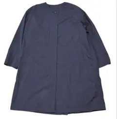 無印良品 オーバーサイズ 撥水加工 ノーカラーナイロンコート グレー