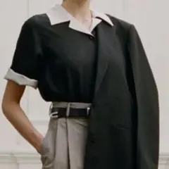 【新品未使用】ROHE 黒 半袖シャツのサムネイル