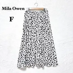 ミラオーウェン レオパード フレアスカート F ダルメシアン柄 ウエストゴム