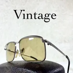 60s~70s　ビンテージサングラス　ガラス製ブラウンレンズ　シルバーフレーム