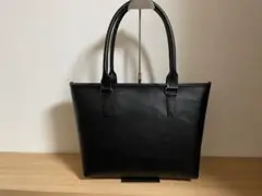 069.トートバッグ ブラック 牛革 A4サイズ ハンドメイド