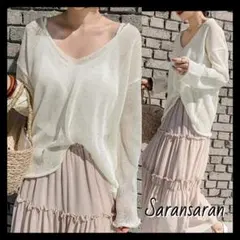 メッシュニットレンド プルオーバー ゆるニット レディース体型カバー 韓国