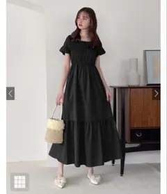 GRL フクレストライプバックリボンシャーリング切替ワンピース [tg826]のサムネイル