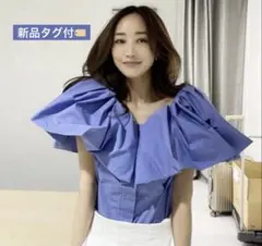 Styling/スタイリング ラッフルショルダートップス ブラック 神崎恵