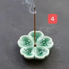 花型陶器線香立て お香立て　ミニ香炉　購入後　色番号をご連絡下さい♪