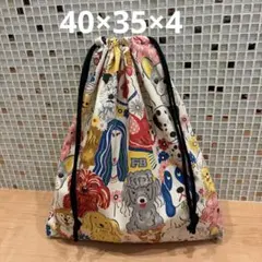 お着替え袋　体操服袋　シューズ袋　上履き入　ハンドメイド　巾着袋　女の子　犬