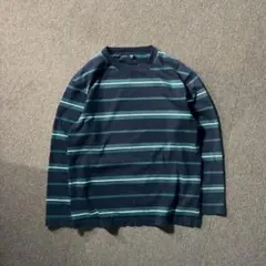 UNIQLO メンズM ボーダー カットソー クルーネックロンT