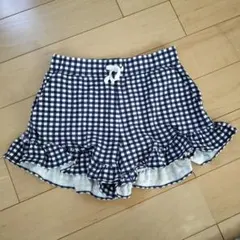 ラルフローレン キッズ パンツ ショートパンツ チェック フリル ブルー 140