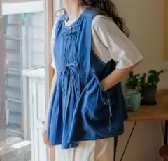 【美品】niko and... ピンタック デニムベストのサムネイル