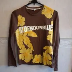 BLUE MOON BLUE フラワープリント長袖Tシャツ