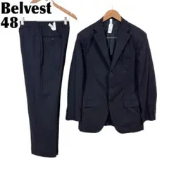 【美品】Belvest super150 スーツセットアップ 48/46 濃紺のサムネイル