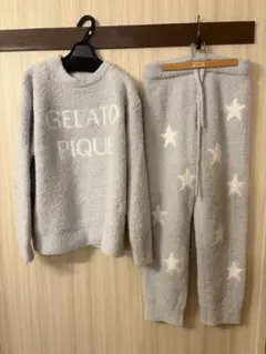 ジェラートピケ　パウダースタージャガードプルオーバー&ロングパンツSET ミント