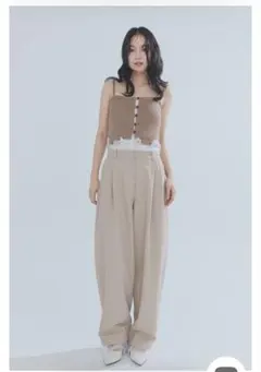 andqual back slit curve denim pants BLUE - メルカリ