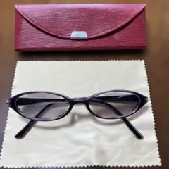 Theo レッドオーバル型メガネ ケース付き Theo レッドオーバル型メガネ ケース付き - メルカリ