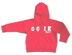 COMME CA ISM コムサイズム 100cm 赤色 ロゴ ジップパーカー