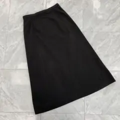 PREMURA フレアスカート ブラック ミモレ丈 無地 ウエストゴム シンプル