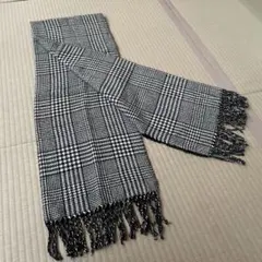 レディース大判マフラー　チェック柄