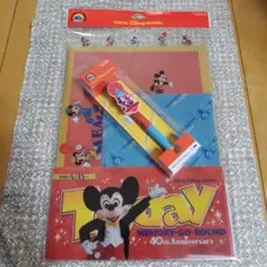 ディズニー40周年　ミッキー　クリアホルダーボールペン　懐かし復刻版　新品セット