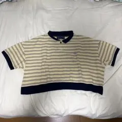 【BEVERLY HILLS POLO CLUB】ポロシャツボーダーショート丈Mのサムネイル