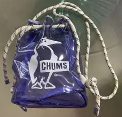 CHUMS チャムス ビニール巾着バッグ パープル 美品のサムネイル
