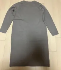グレー ニット ロングワンピース 長袖