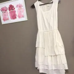 【RNA】白のナチュラルワンピース♡【シルバーウィークお値下げ)のサムネイル