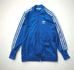 adidas トレフォイル トラックジャケット ジャージ 3本ライン 青 S