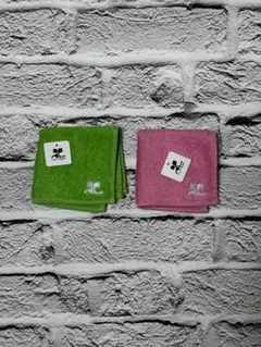 良品　クレージュ　タオルハンカチ　2枚セット　ｗ0625-1204-②-②