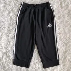 アディダス adidas ハーフパンツ クロップドパンツ 黒 3本ライン