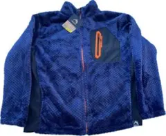 ネイビー フリースジャケット オレンジアクセント