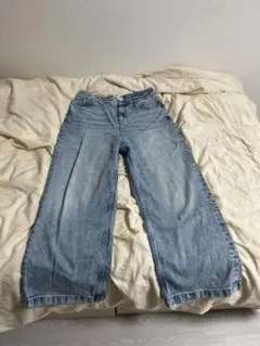 ZARA ワイドレッグデニムパンツ ライトブルー