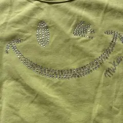 Mikano ラインストーン スマイル 半袖Tシャツ ライトグリーンのサムネイル