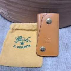【美品　袋付き】イルビゾンテ　IL BISONTE　4連キーケース　オレンジ