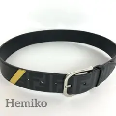 FENDI フェンディ ベルト ズッカ柄 ブラック メンズ レザー - メルカリ