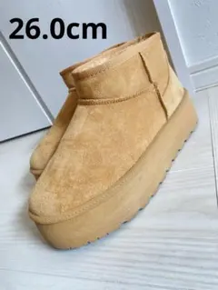 美品】 UGG ムートンブーツ 25 ボア 厚底ブーツ サイドゴア