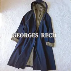 【ジョルジュレッシュ】38 ナイロンジャンバー 前開き 薄手フード ロングコート