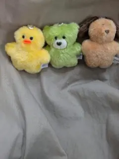 MoJojojoぬいぐるみキーチェーンセット（アヒル・クマ・犬）