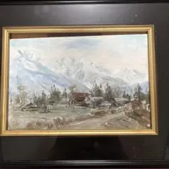 岡山県・津山市出身 洋画家 山形弘『津山風景』 油絵 ✳︎直筆サイン