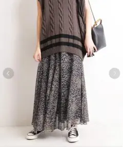 SLOBE IENA レオパードフレアスカート