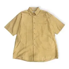 Aquascutum アクアスキュータム 半袖シャツ チェック柄 イエロー　Lのサムネイル