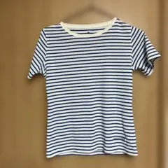 mont-bell レディース　半袖Tシャツ S 白/青ストライプ