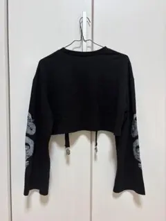 値下げ不可ドラゴンプリントクロップドロンT Sサイズ　チャイナ