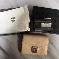 MCM パウダーピンク ウォレット 三つ折り財布