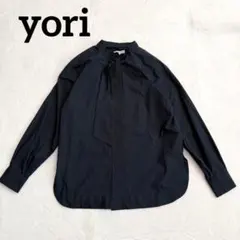 yori ヨリ リボンタイブラウス 長袖 ブラック 黒 シャツ36のサムネイル