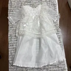 ホワイト ベビードレス レース付き